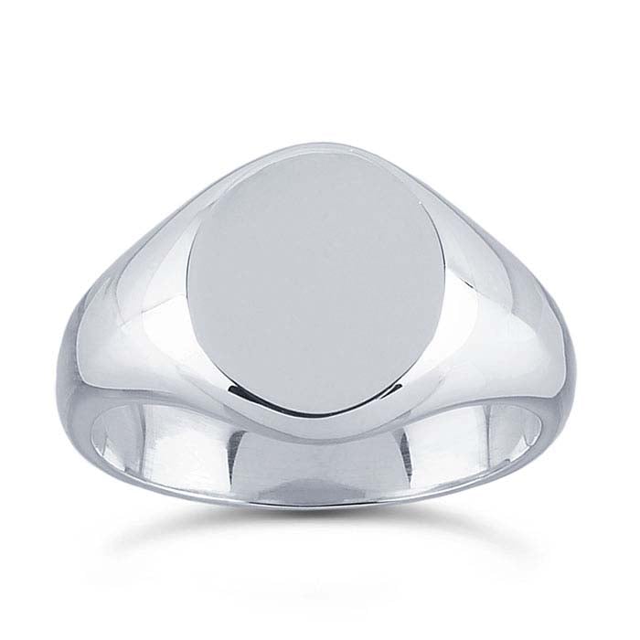 Sterling Silver 11 x 9mm Oval Signet Ring - RioGrande