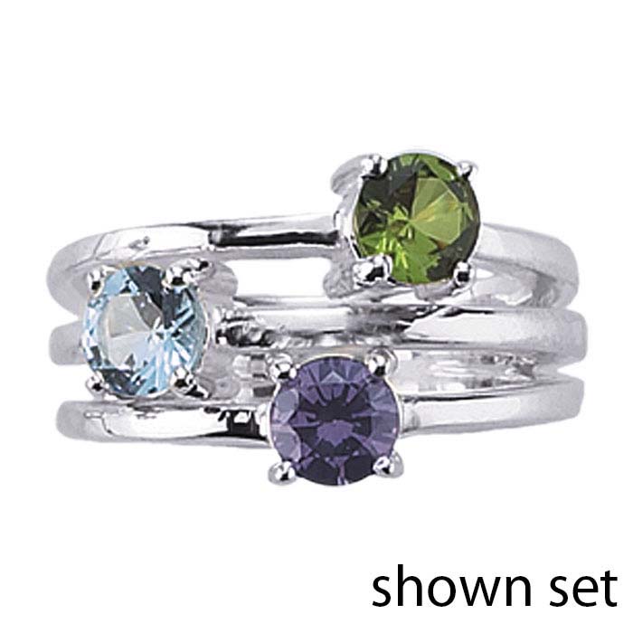 Sterling Silver Three-Stone Ring Mounting