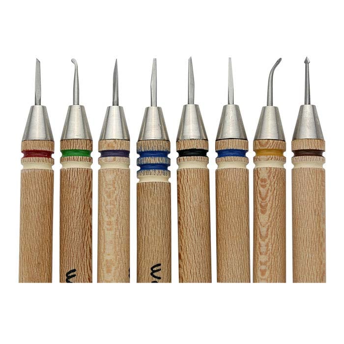 Wolf Tools Wicked Sharp Micro Wax Carving Tools, Set of 8 - RioGrande