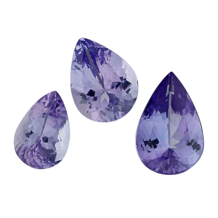 Tanzanite Pear Faceted Gemstones, AA-Grade RioGrande