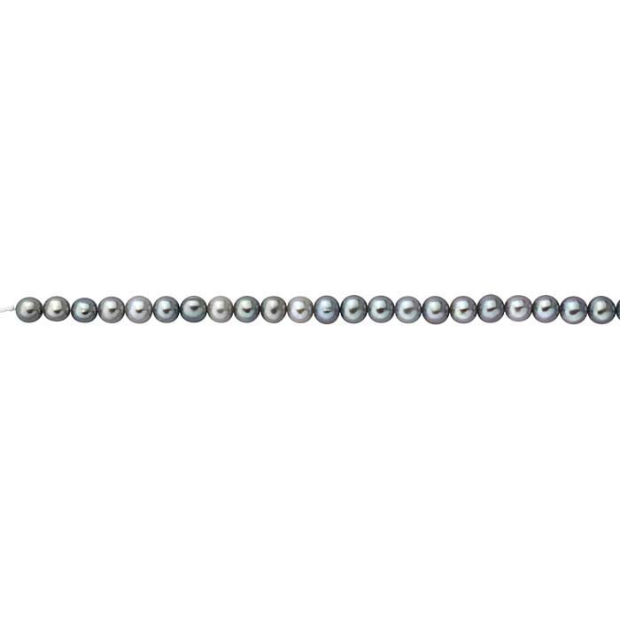 Freshwater Cultured 6–6.5mm Round Pearl Strand, Gray, A