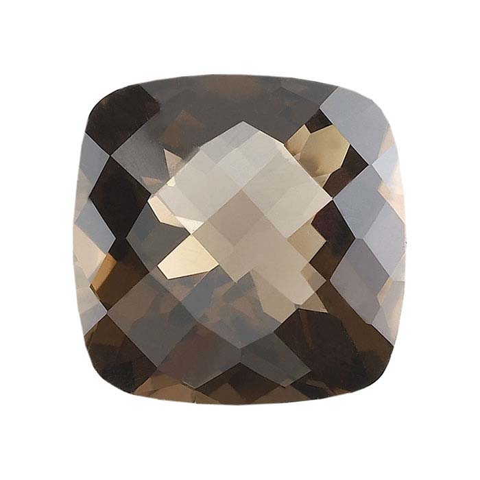 Smoky Quartz Cushion Checkerboard Faceted Gemstones, AA