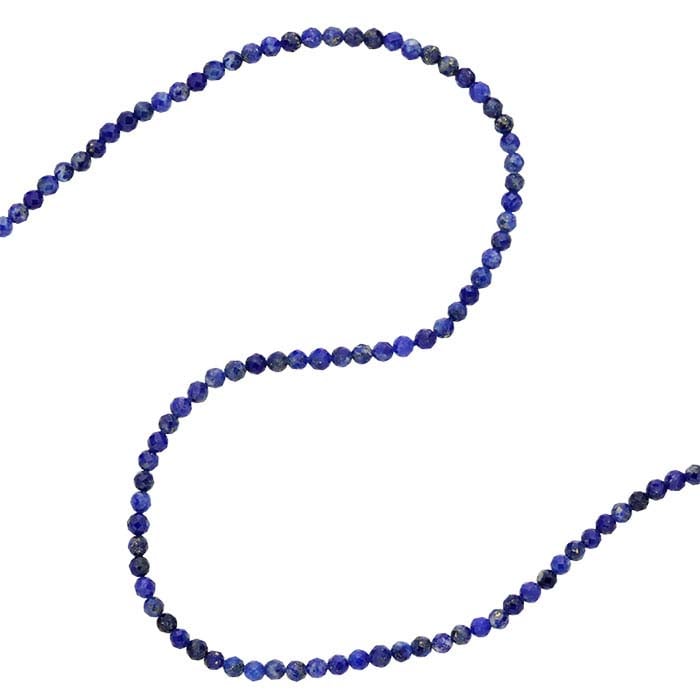 Lapis Lazuli 2mm Faceted Round Bead Strand - RioGrande