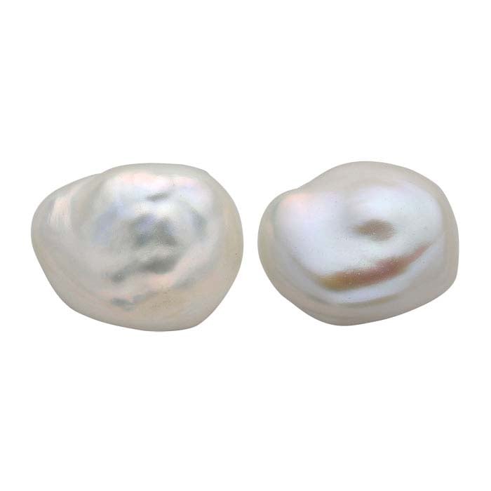 Keshi Cultured Half-Drilled 10–12mm Pearl, White - RioGrande