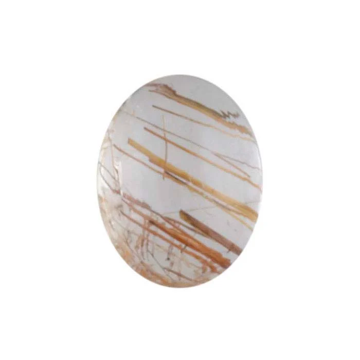 10x14 MM MAGNIFIQUE Quartz rutile noir naturel Cabochon ovale / pierre précieuse en vrac