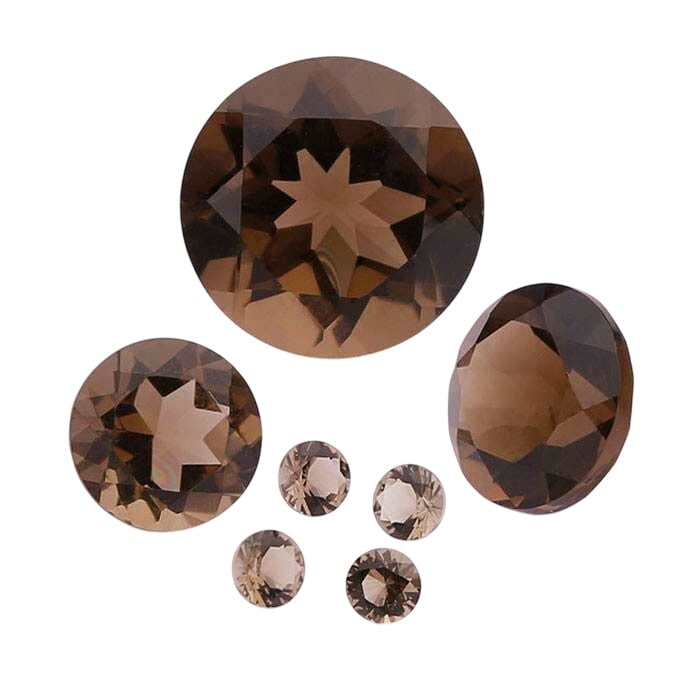 Smoky Quartz Round Faceted Gemstones, AA-Grade RioGrande