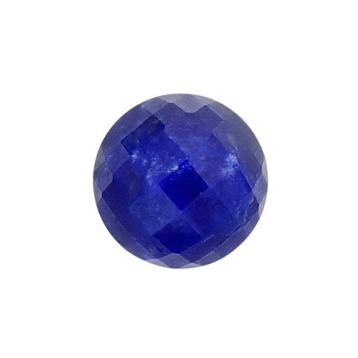 Lapis Lazuli Round High-Dome Faceted Cabochons, AA-Grade Lapis Lazuli Round High-Dome Faceted Cabochons, AA-Grade