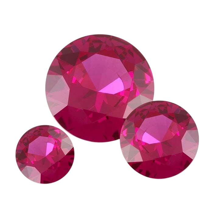 Ruby♥୨୧˙˳⋆﻿　1225 Lab-Grown Ruby Round Faceted Gemstone - RioGrande