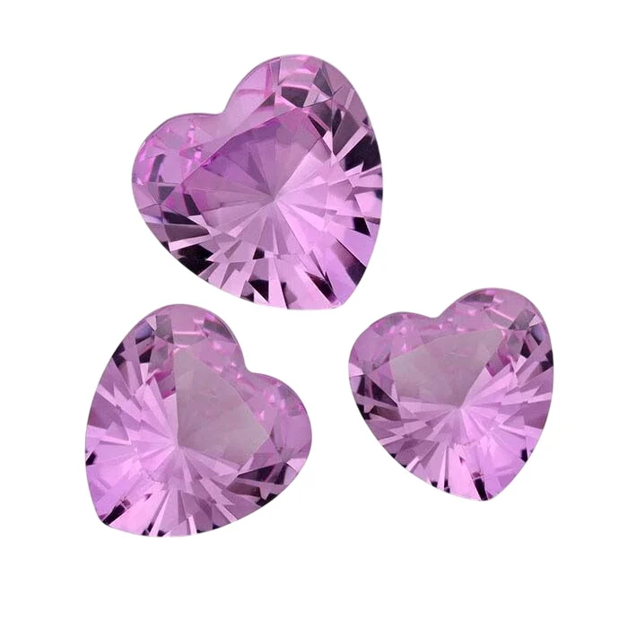 谷村有美Crystal Time Simulated Pink Tourmaline 4mm Heart Faceted Gemstone - RioGrande