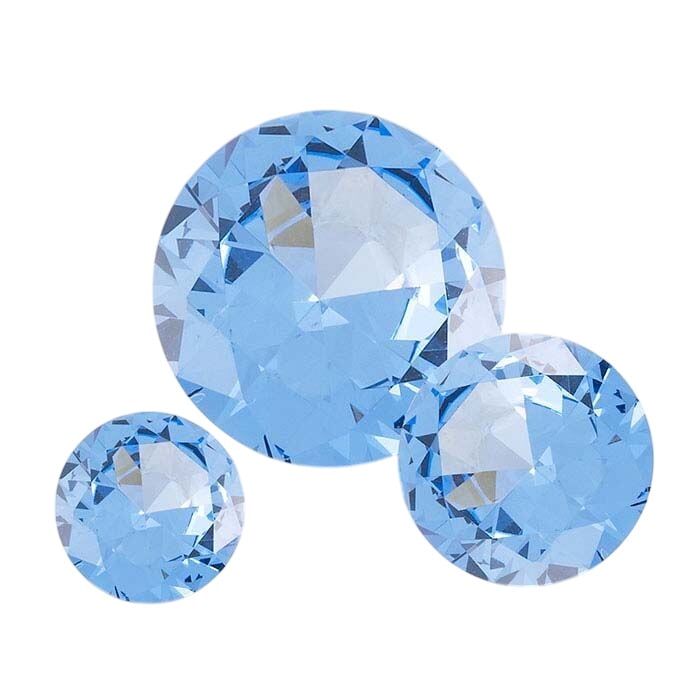 Simulated Aquamarine Round Faceted Gemstone RioGrande