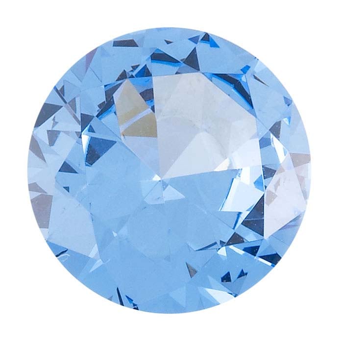 Simulated Aquamarine Round Faceted Gemstone - RioGrande