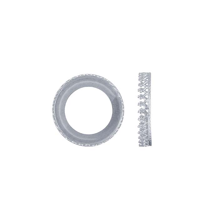 Sterling Silver 20mm Round Gallery Wire Bezel Cup Setting - RioGrande