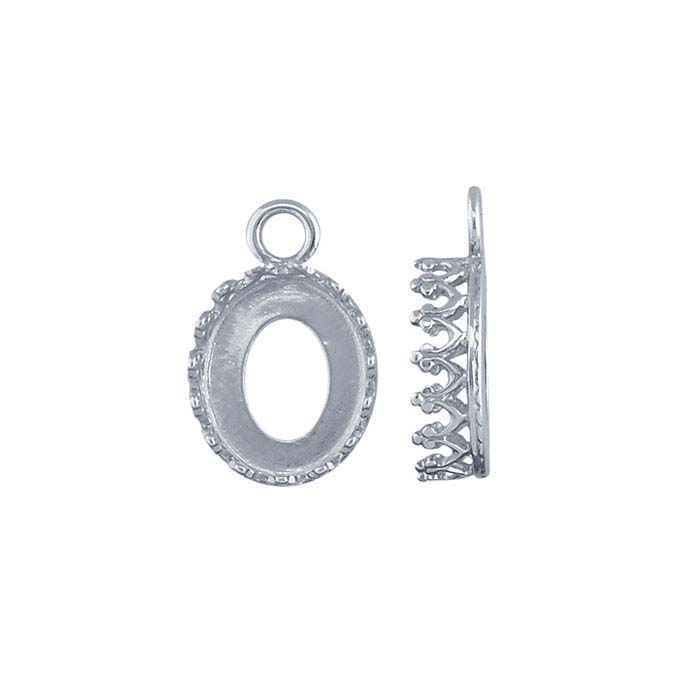 Argentium® Silver Oval Gallery Wire Bezel Cup Component Mounting ...