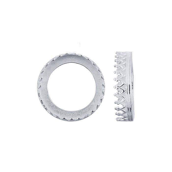 Sterling Silver 14mm Round Gallery Wire Bezel Cup Setting - RioGrande