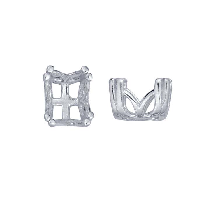 thumbnail image 2 of Sterling Silver Three Stone Pendant Setting - Pre-Notched For Easy Jewelry Making 2 of 14