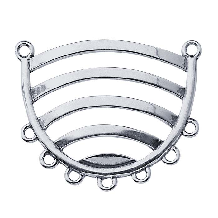 Sterling Silver Arched Festoon Pendant with Bars and Rings - RioGrande