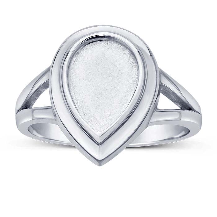 Sterling Silver Pear Cabochon Ring Mounting RioGrande