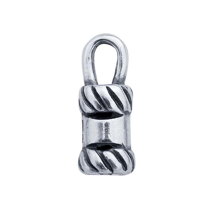 Silver Rope Edge Sterling Silver Rope-Edge Crimp-Style End Cap - RioGrande
