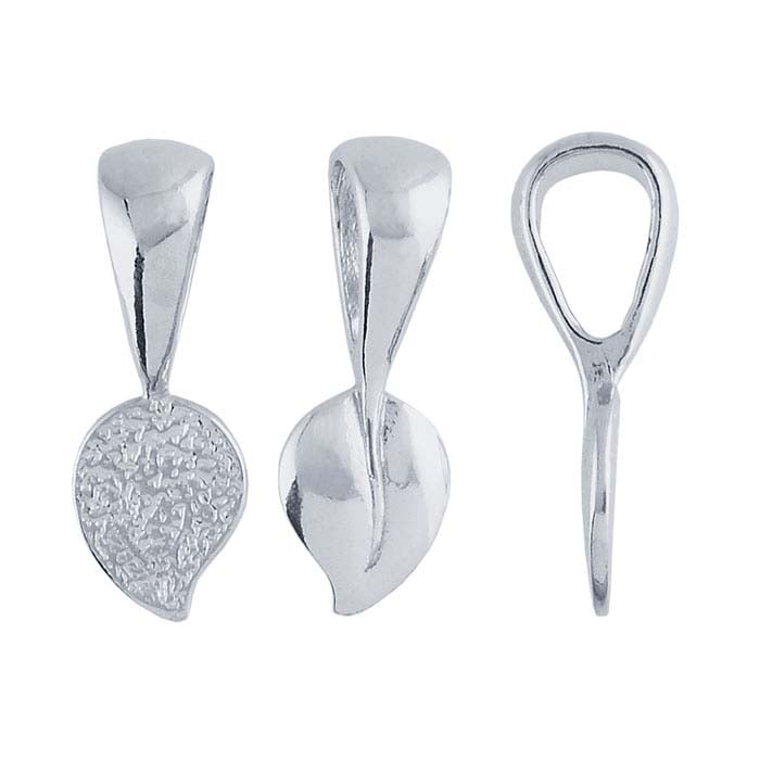 Sterling Silver Leaf GlueOn Pendant Bail RioGrande