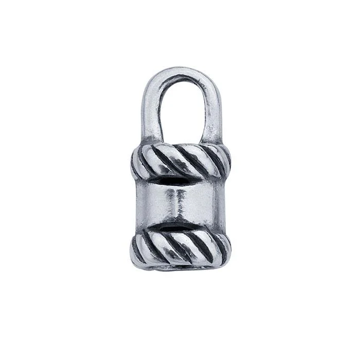 Silver Rope Edge Sterling Silver Rope-Edge Crimp-Style End Cap - RioGrande