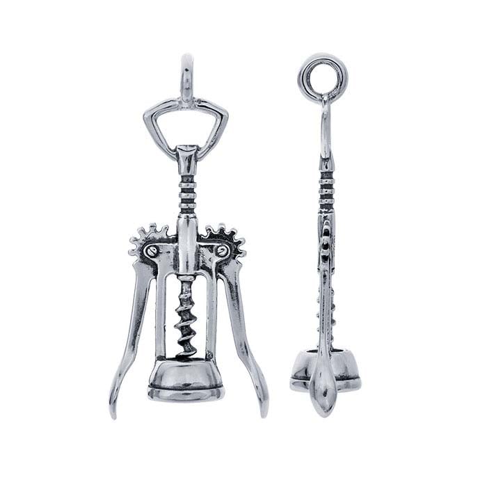Sterling Silver Wine Bottle Opener Pendant RioGrande
