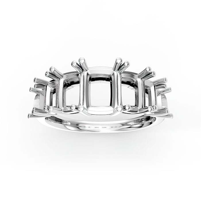 polygon ring | gokstone Images High Quality Grahic Gold Emerald-Cut Seven Stone Ring Mounting - RioGrande