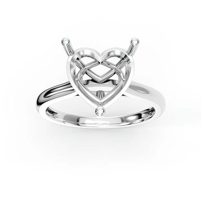 Gold 10mm Heart Basket Solitaire Stone Ring Mounting RioGrande