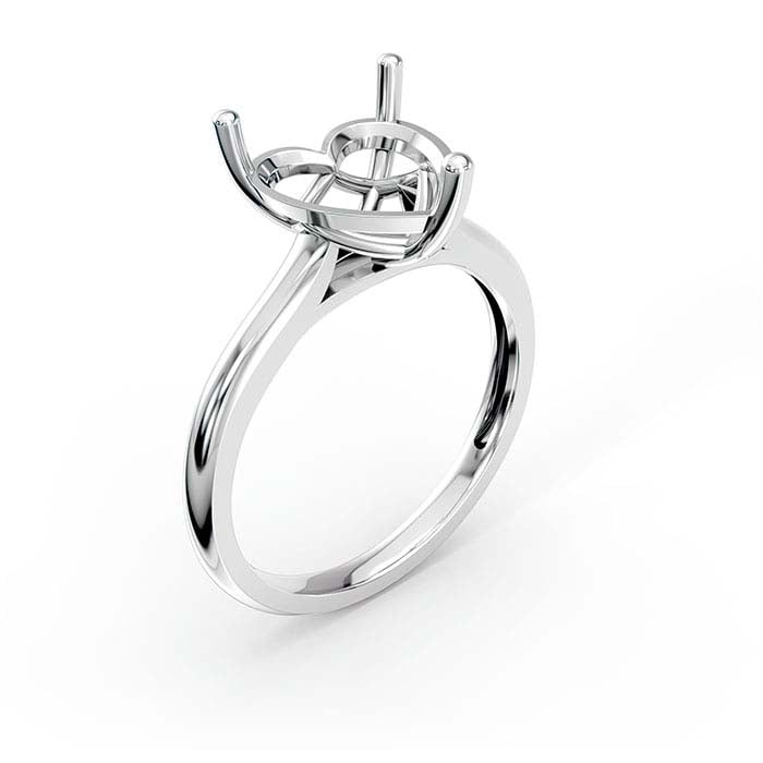 Gold 10mm Heart Basket Solitaire Stone Ring Mounting - RioGrande