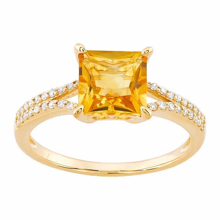 10K Yellow Gold Diamond & CitrineSet Ring RioGrande