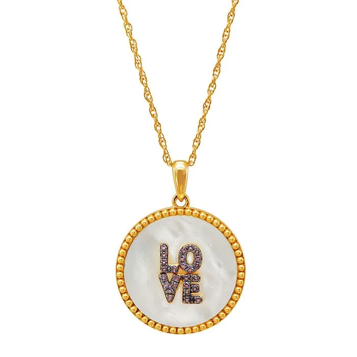 18K Yellow Gold-Plated Sterling Silver Mother-of-Pearl 